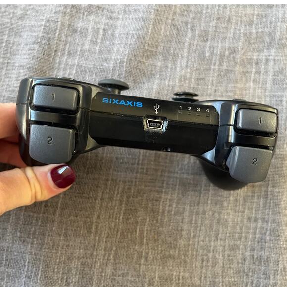 SONY PLAYSTATION 3 PS3 SIXAXIS DUALSHOCK BLACK WIRELESS CONTROLLER GENUINE‎ OEM - Picture 3 of 4